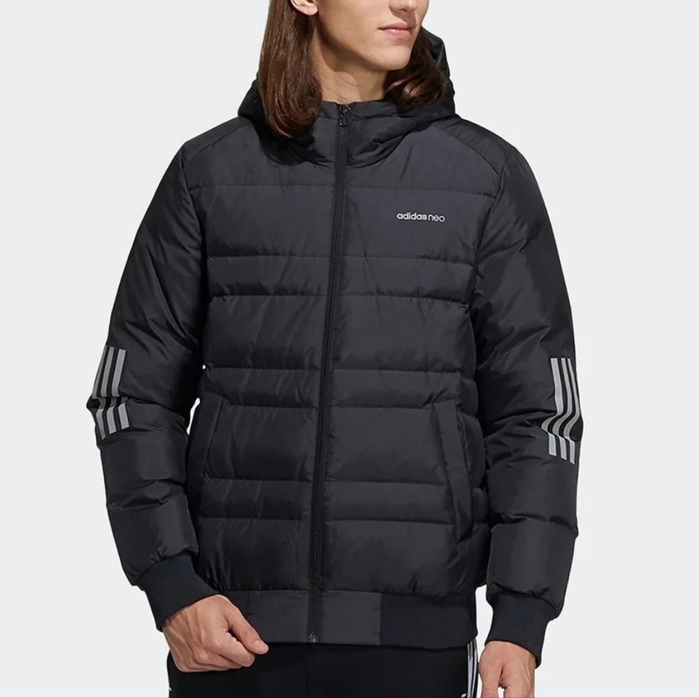 NWT Adidas Neo Grey Duck Down Puffer Jacket Size XL Performance Wear Gorpcore
